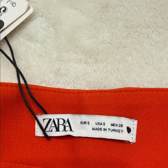 Zara Women's High Waist Orange Shorts S - Picture 2 of 5